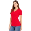 T-shirt Damski czerwony dekolt w serek roz. M
